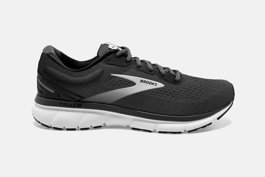 Brooks Trace Road Running Shoes Mens Black/Grey 258607-PJQ